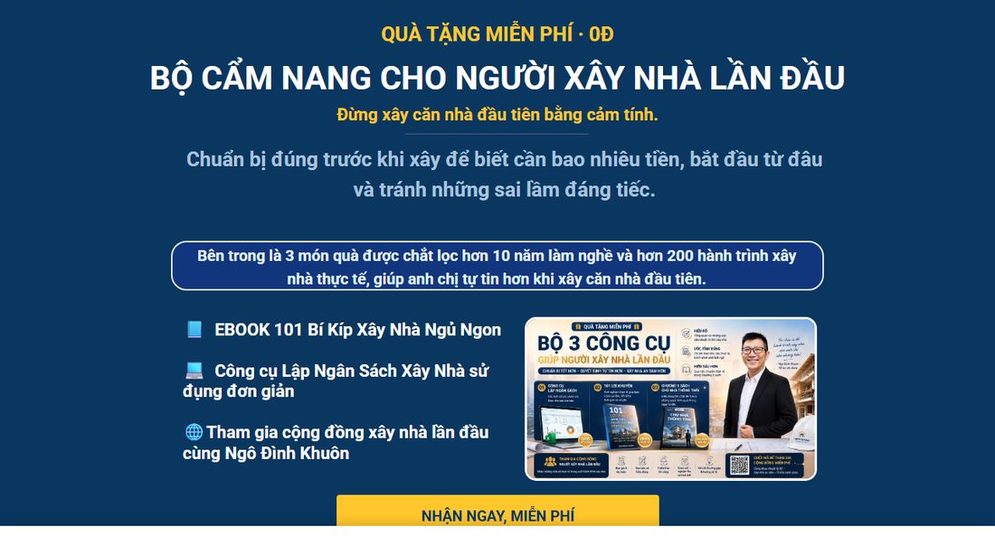 Trang quà tặng xaynha.ngodinhkhuon.vn: Bộ cẩm nang cho người xây nhà lần đầu